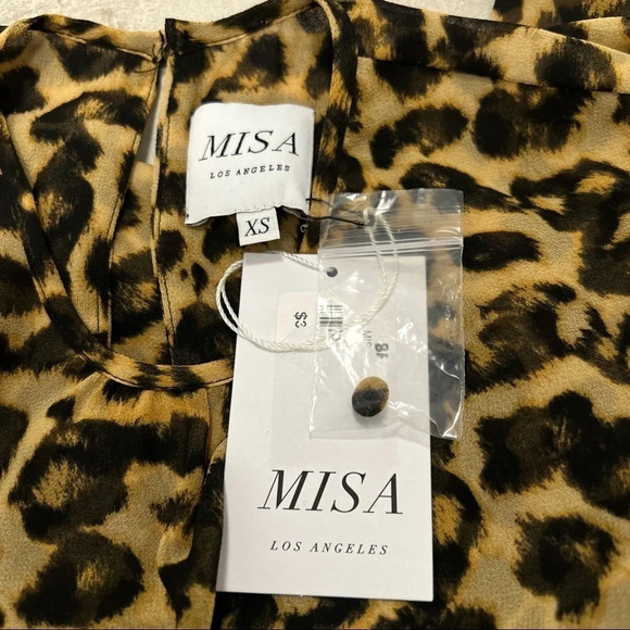 MISA Los Angeles Katia Leopard Print Ruffle Long Sleeve Mini Dress Size XS. NEW - Picture 13 of 16